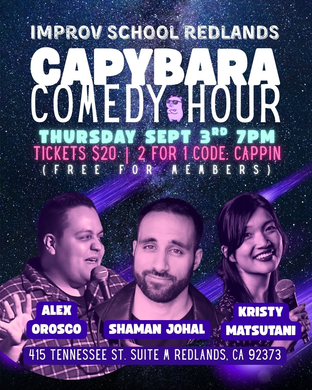 9/3 @ 7pm - Capybara Comedy Hour