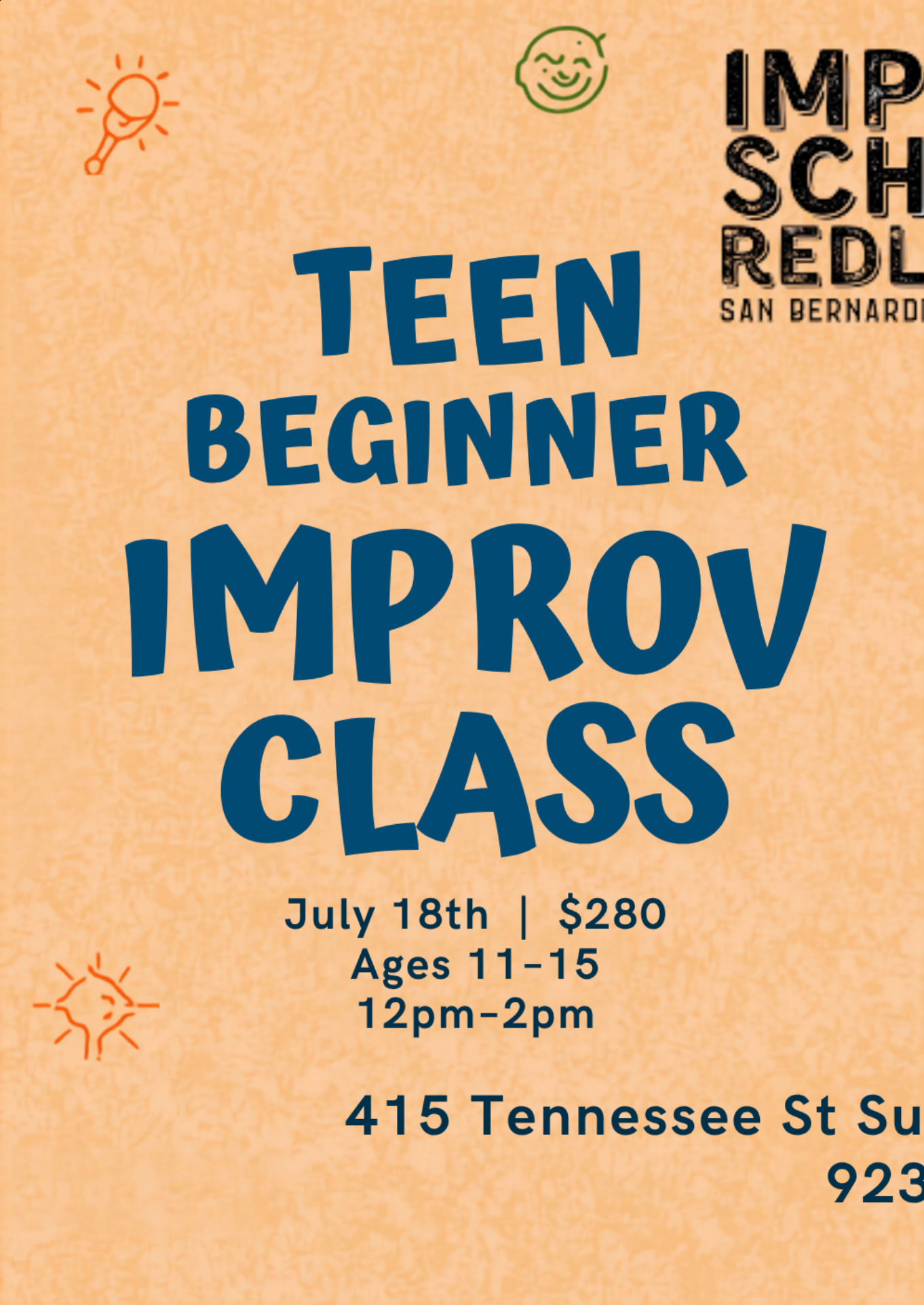 7/18-9/5 Beginner Teen Improv Comedy Class