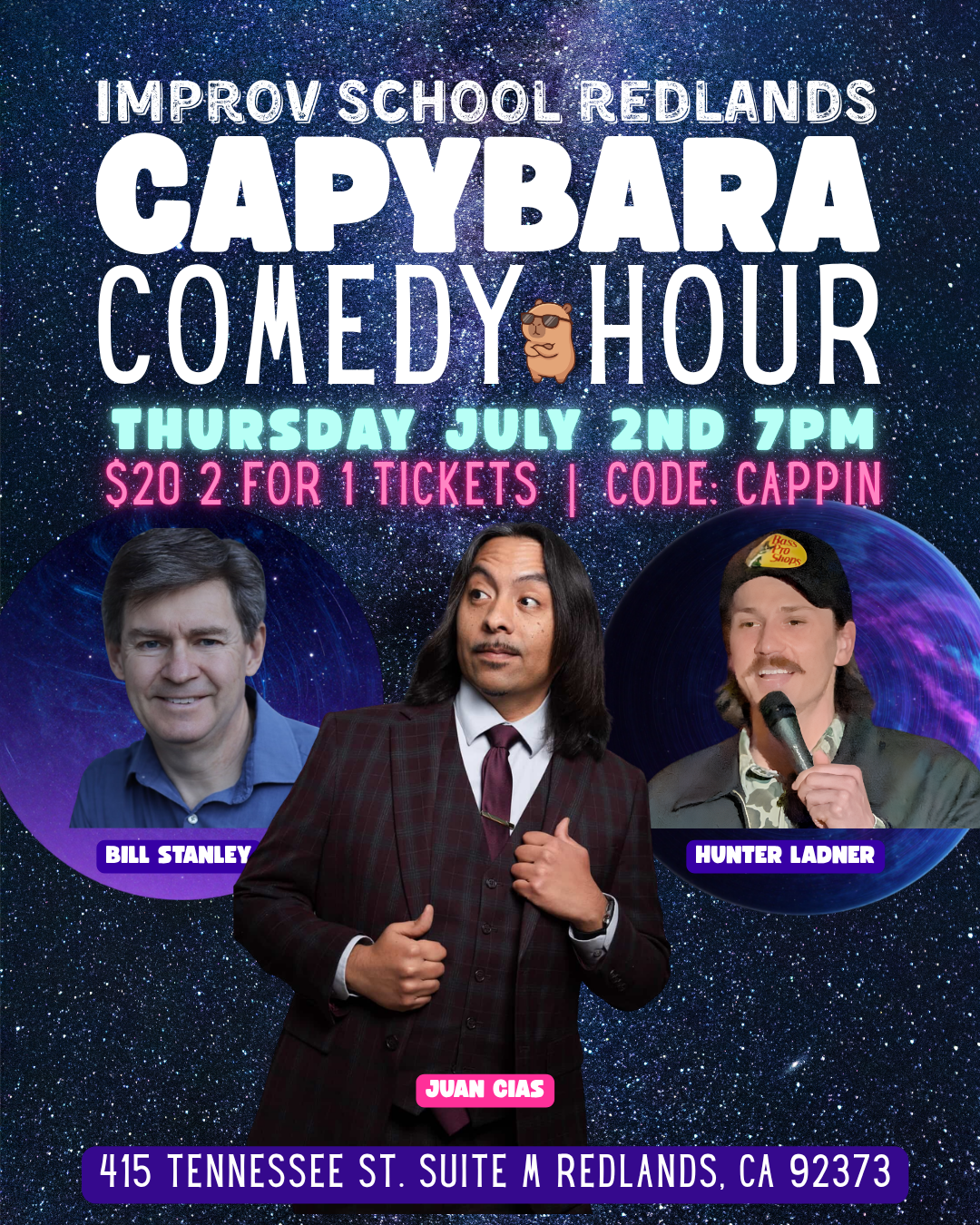 7/2 7pm - Capybara Comedy Hour Featuring Juan Cias