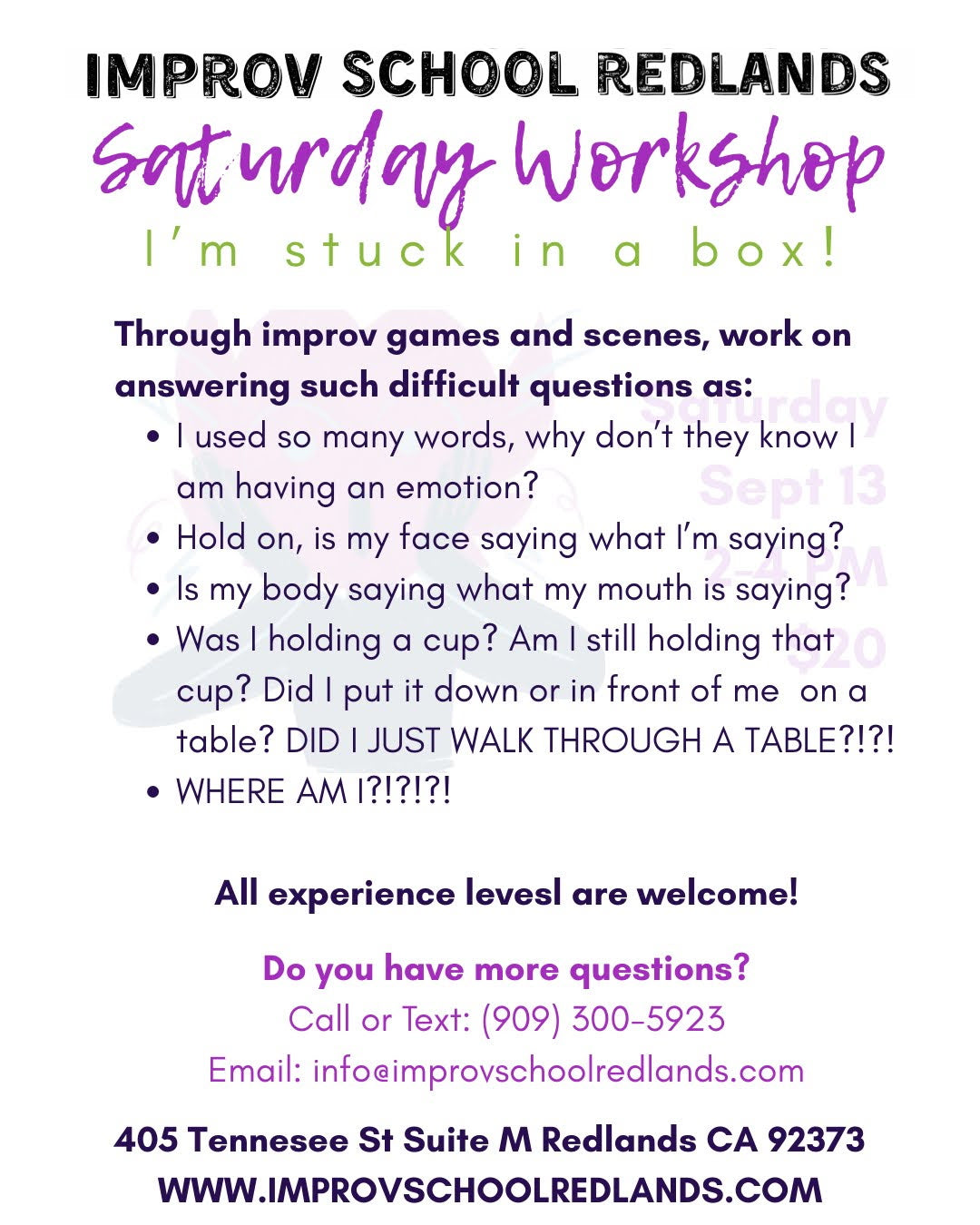 Saturday Afternoon Improv (Saturdays 2-4pm)